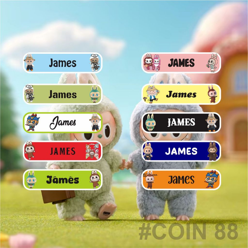 

cod Stiker Setrika Label Nama Karakter LABUBU Terbaru Trend Bahan Dtf Untuk Anak-anak dan Dewasa Isi 30pcs Khusus 1 Nama Custom Nama