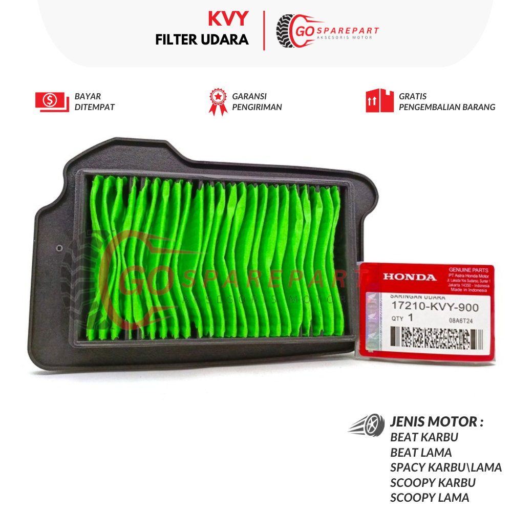 KVY FILTER UDARA MOTOR HONDA BEAT / SARINGAN UDARA MOTOR SCOOPY / AIR FILTER / FILTER SARINGAN / BUS