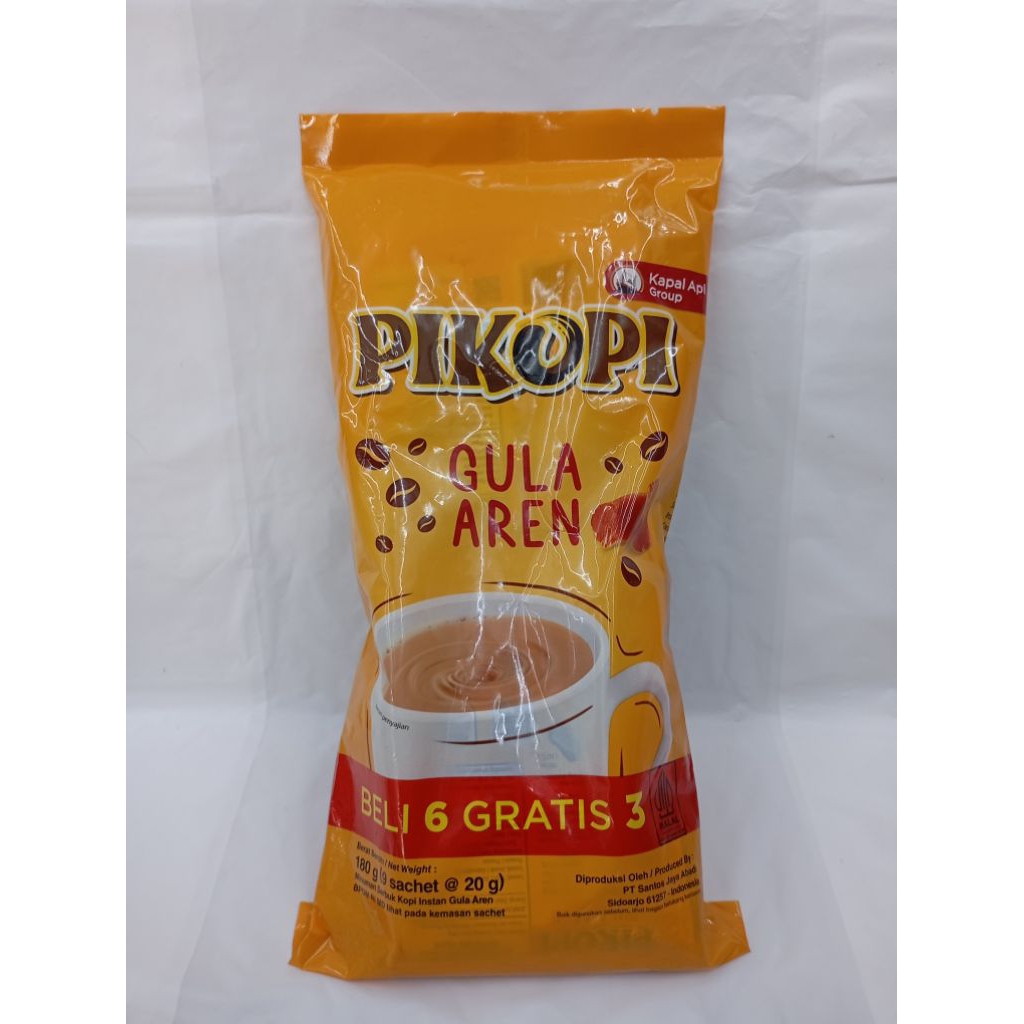 

Pi Kopi Gula Aren 180gr Beli 6 gratis 3(9 sachet@20gr)