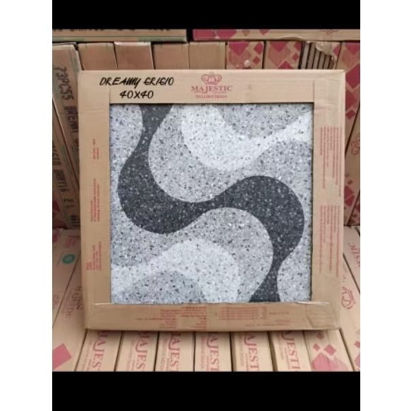keramik lantai teras rustic matt 40x40 DREAMY GRIGIO