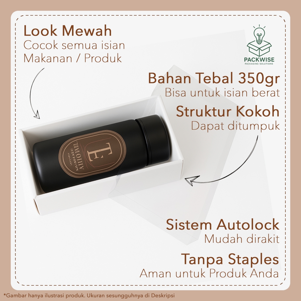 

Box Twin Wall / DW / Double Wall Ivory Putih + Tutup Mika Clear - 28x14.5x7.3 cm - Cake Kue Kering Hampers