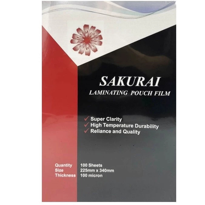 

SAKURAI Plastik Laminating Folio F4 100 Micron/ Plastik Laminating SAKURAI F4 225mmx340mm 100 Micron