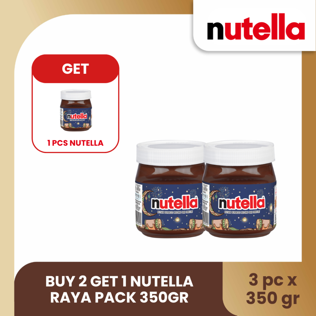 

Buy 2 Get 1 Nutella Hazelnut Spread [Raya Pack] - Selai Cokelat 350gr