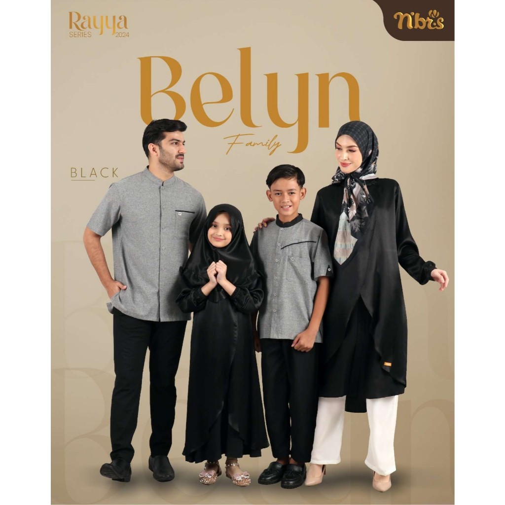 BELYN SARIMBIT WARNA BLACK BELYN BLACK Koko Dewasa Belyn Raya Series 2024 Nibras GAMIS DEWASA BELYN 