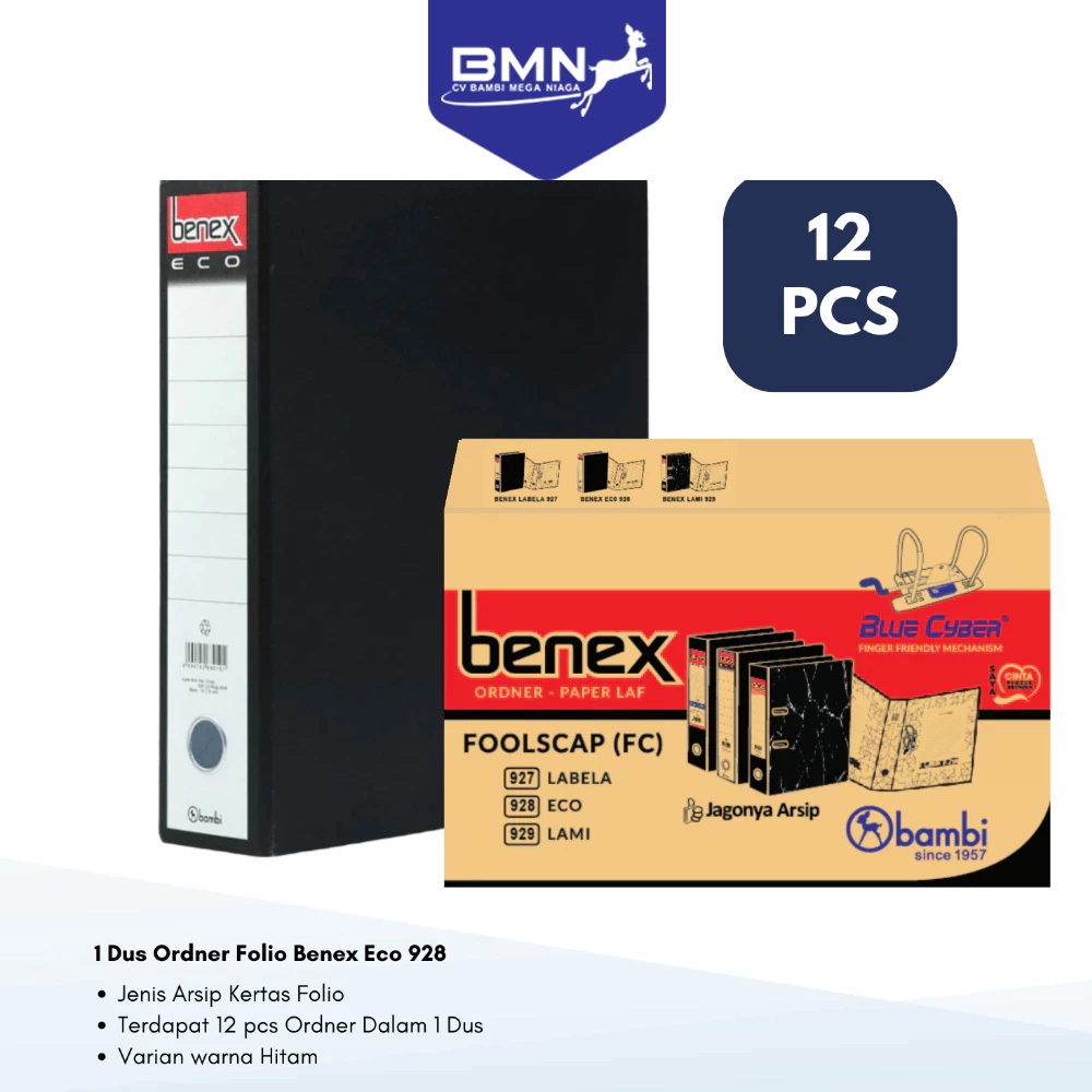 

1 DUS Benex Eco Ordner Folio JUMBO SIZE 75 mm Paper Lever Arch File Folio kode 928