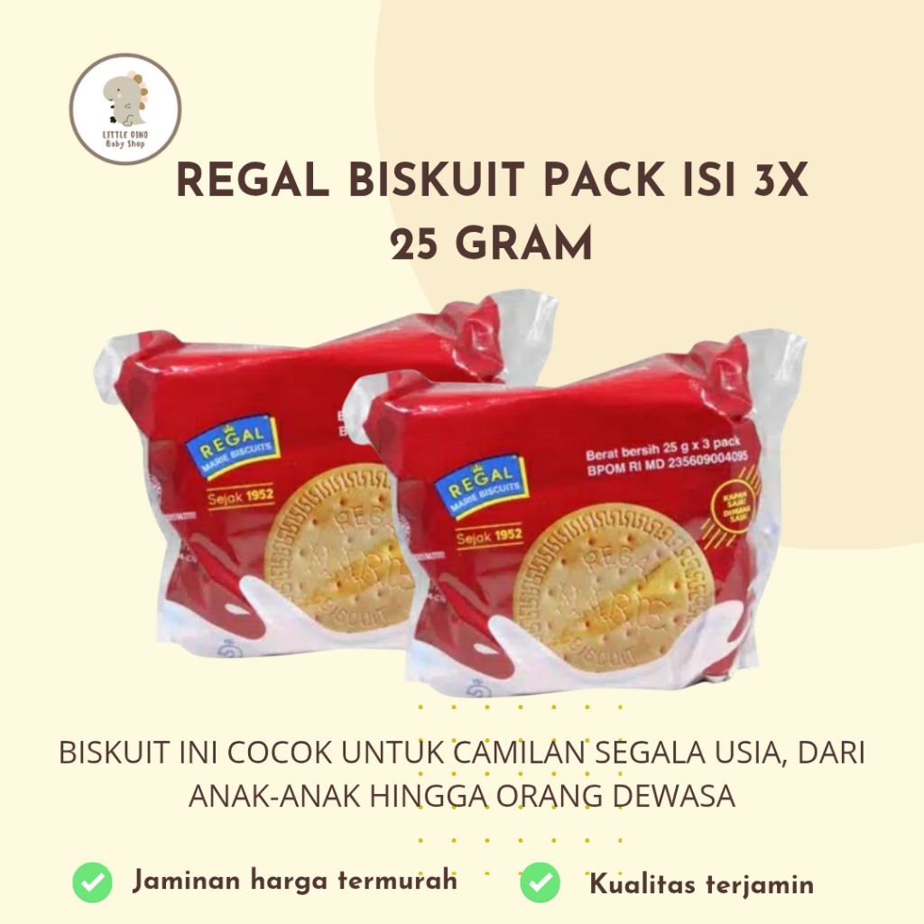 

Biskuit Regal Pack Isi 3x25 Gram