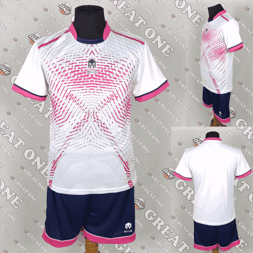 Setelan Kaos Baju Jersey Futsal Sepak Bola ML212 Putih Pink