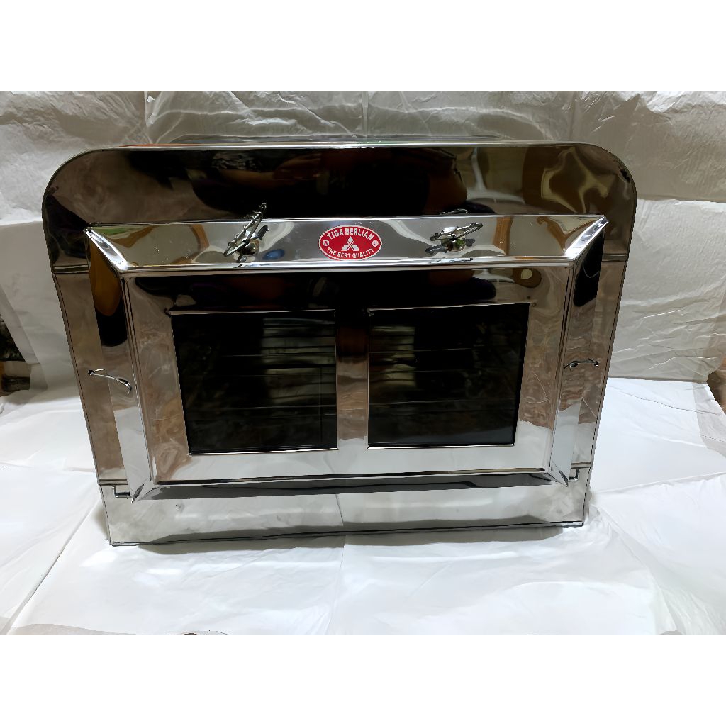 Oven kompor 3 susun, bahan stainless steel Tebal dan kuat.