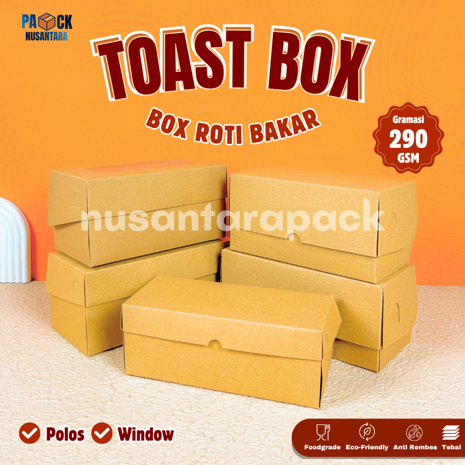 

Box Roti Bakar Kraft Kotak Makanan Kue Toast Snack 20x10x10 21x9.5x8 22x10x10 cm