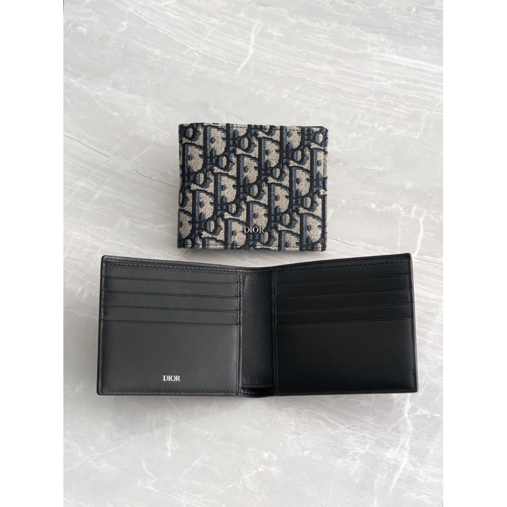 BNIB Dior Men Wallet All Logo Navy Oblique All Card