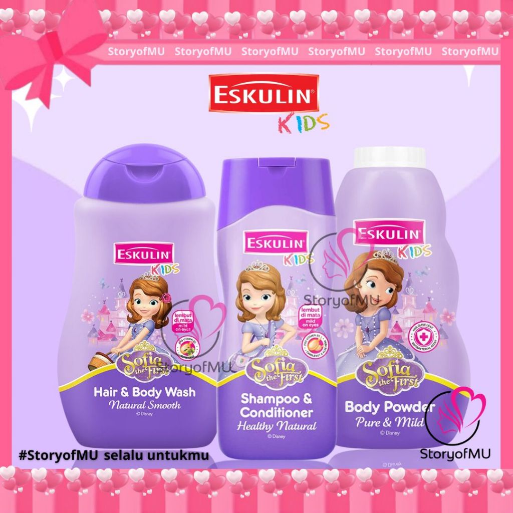 ❤️ StoryofMU ❤️ ESKULIN Kids Sofia Series - Hair & Body Wash Natural Smooth 280ml | Shampoo & Condit