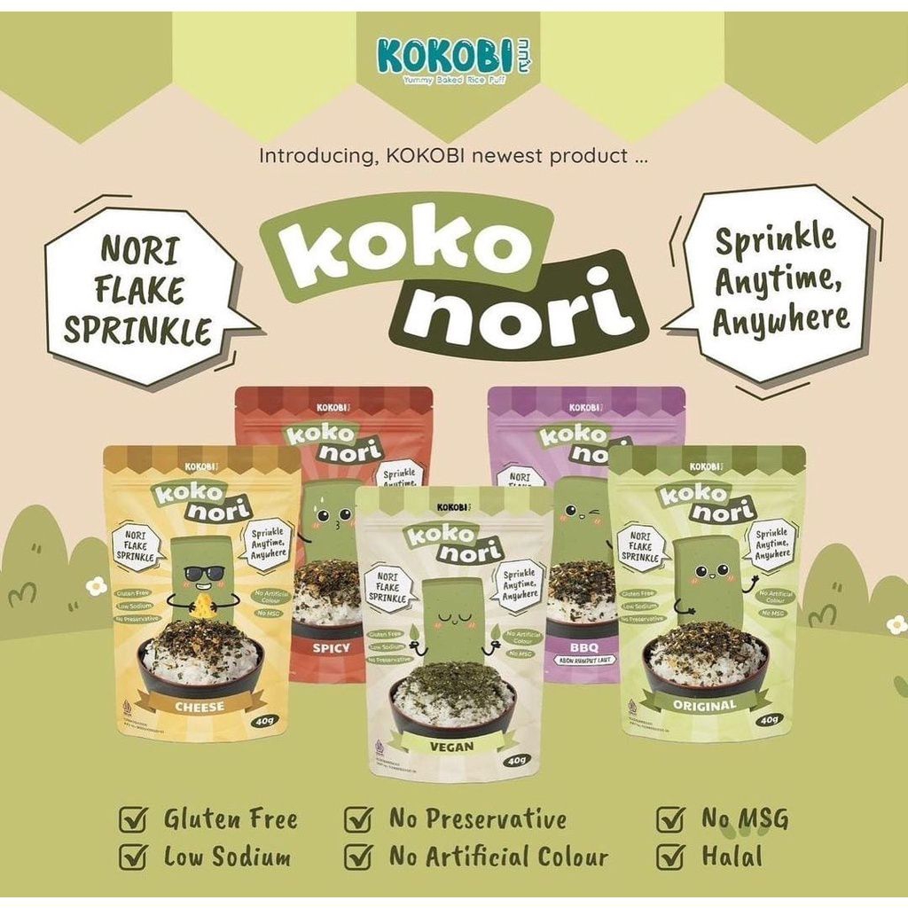 

KOKOBI Koko Nori ABON Seaweed 40 gr (Gluten FREE Non MSG)