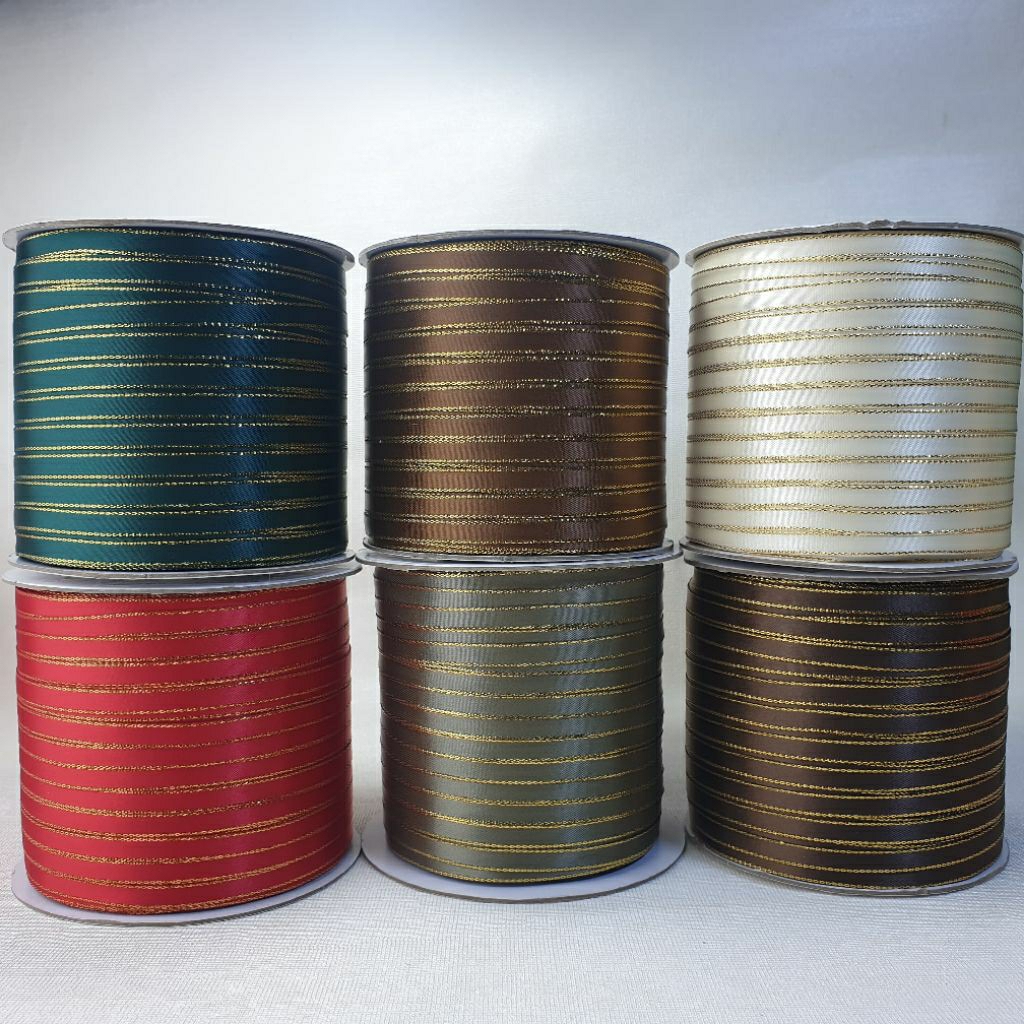 

0.6 Cm - Double Satin List Emas / Satin List Emas 0.6 Cm | 25 Yard - 100 Yard DS List Emas