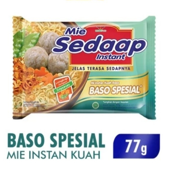 

Sedaap Mie Instan Kuah Rasa Baso Spesial Kemasan isi 77 gram
