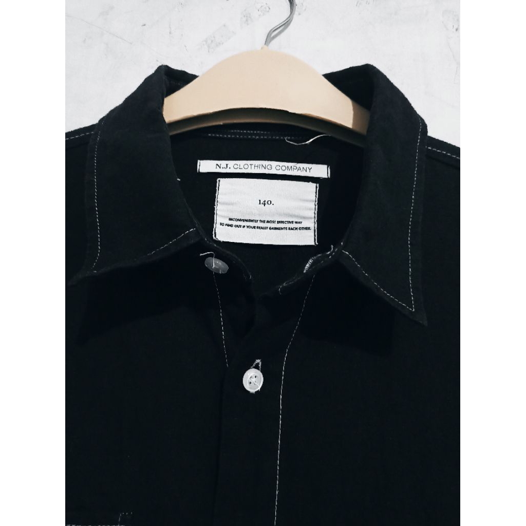 kemeja hitam casual merk nj.clothing company