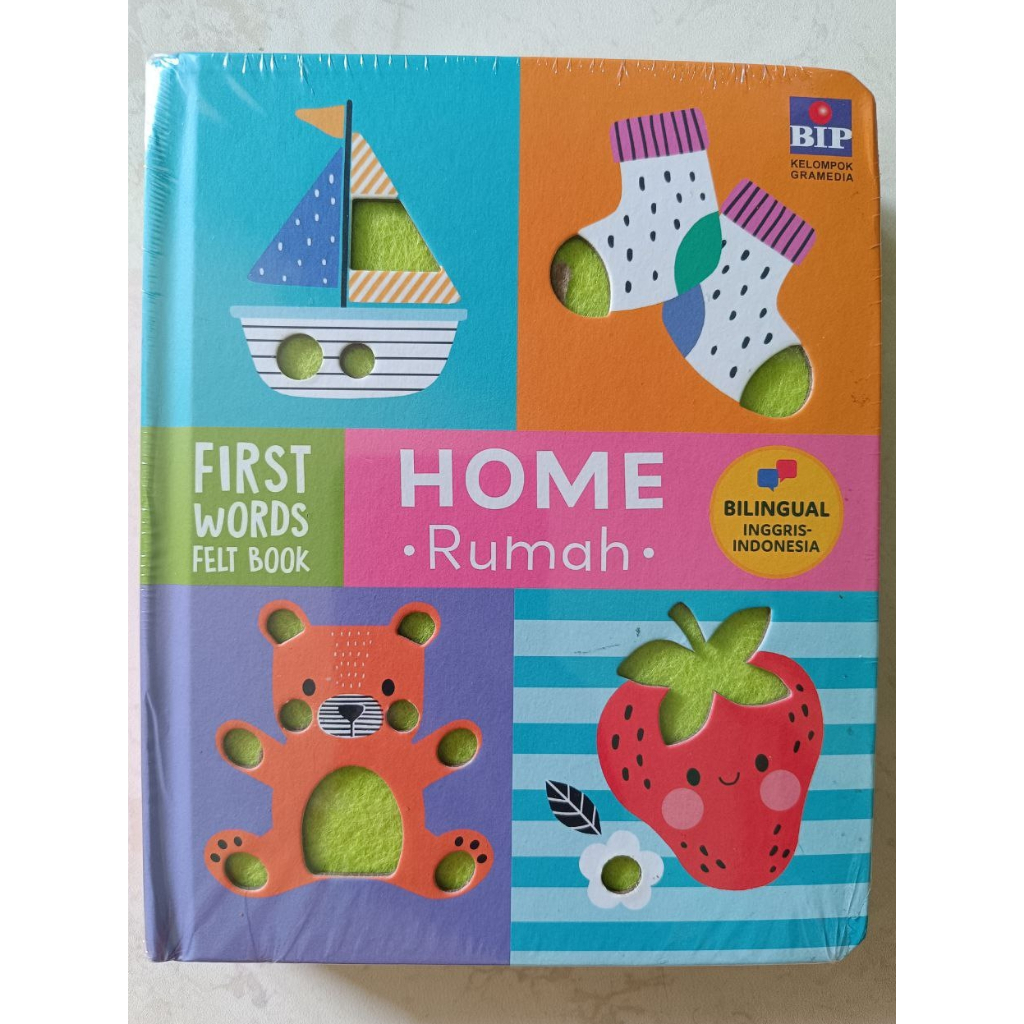 boardbook  first words felt book - home ( rumah )