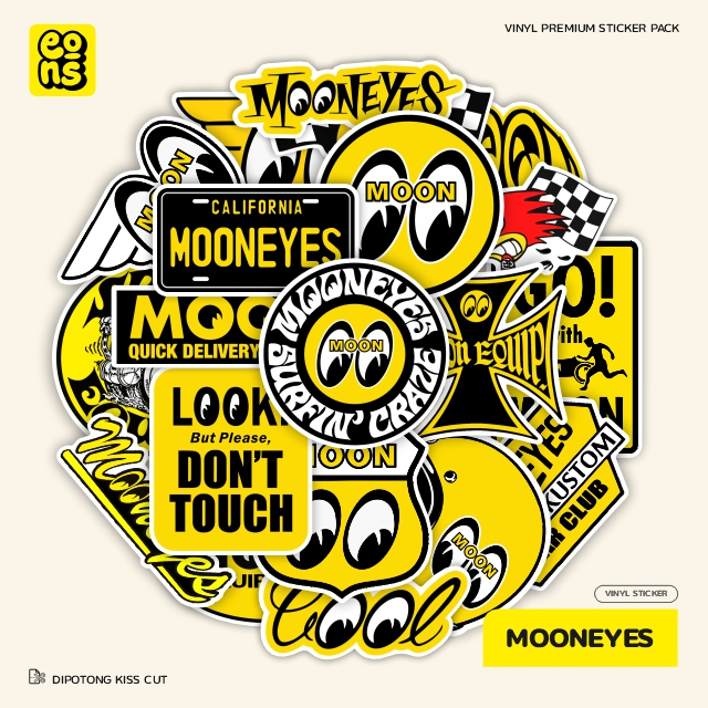 

Sticker Motor Keren Helm Laptop Motif Mooneyes Vinyl Waterproof Kiss Cut Laminasi Matte