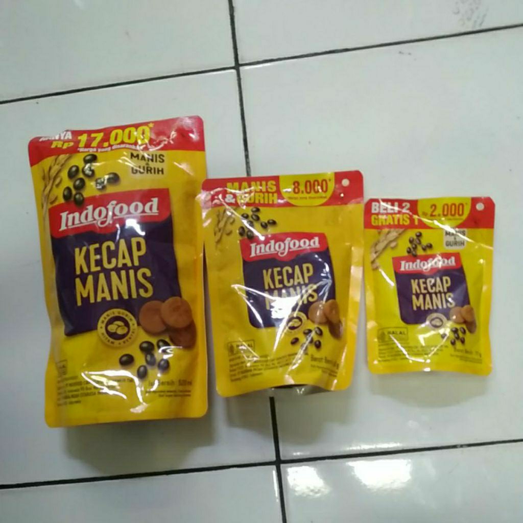 

Kecap Manis Indofood Kemasan Refill 520 ml, 280 ml, 77 ml
