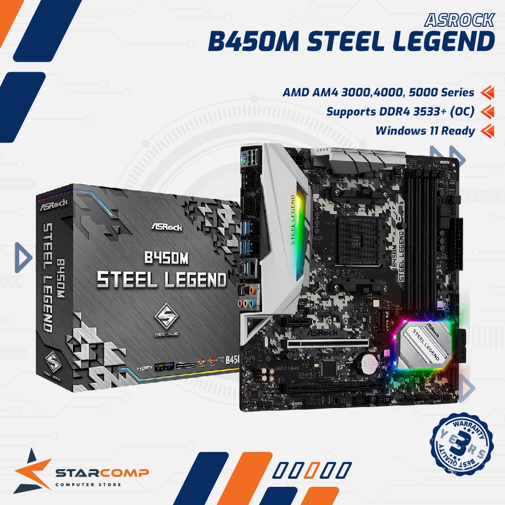 ASRock B450M Steel Legend AM4 B450 DDR4