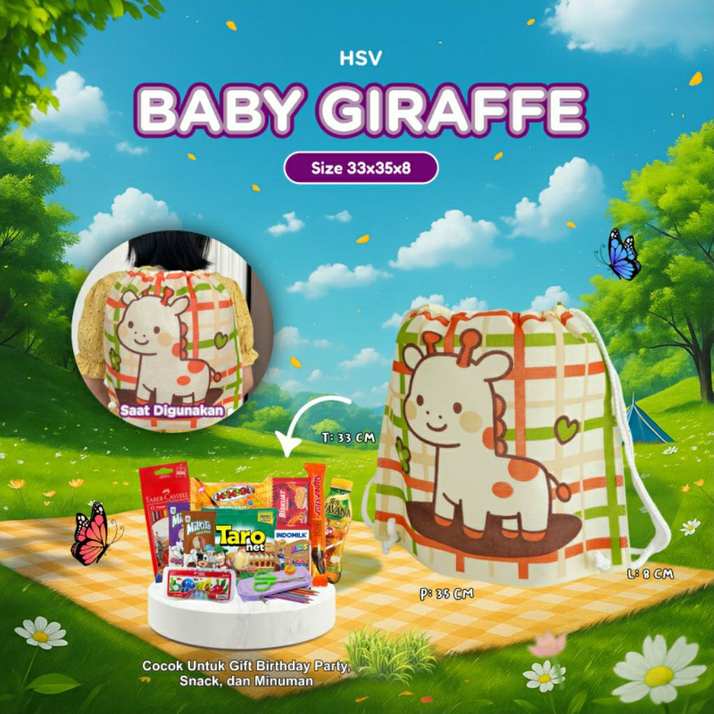 

GOODIEBAG TAS RANSEL ULANG TAHUN SIZE 30X8X33CM MOTIF LUCU