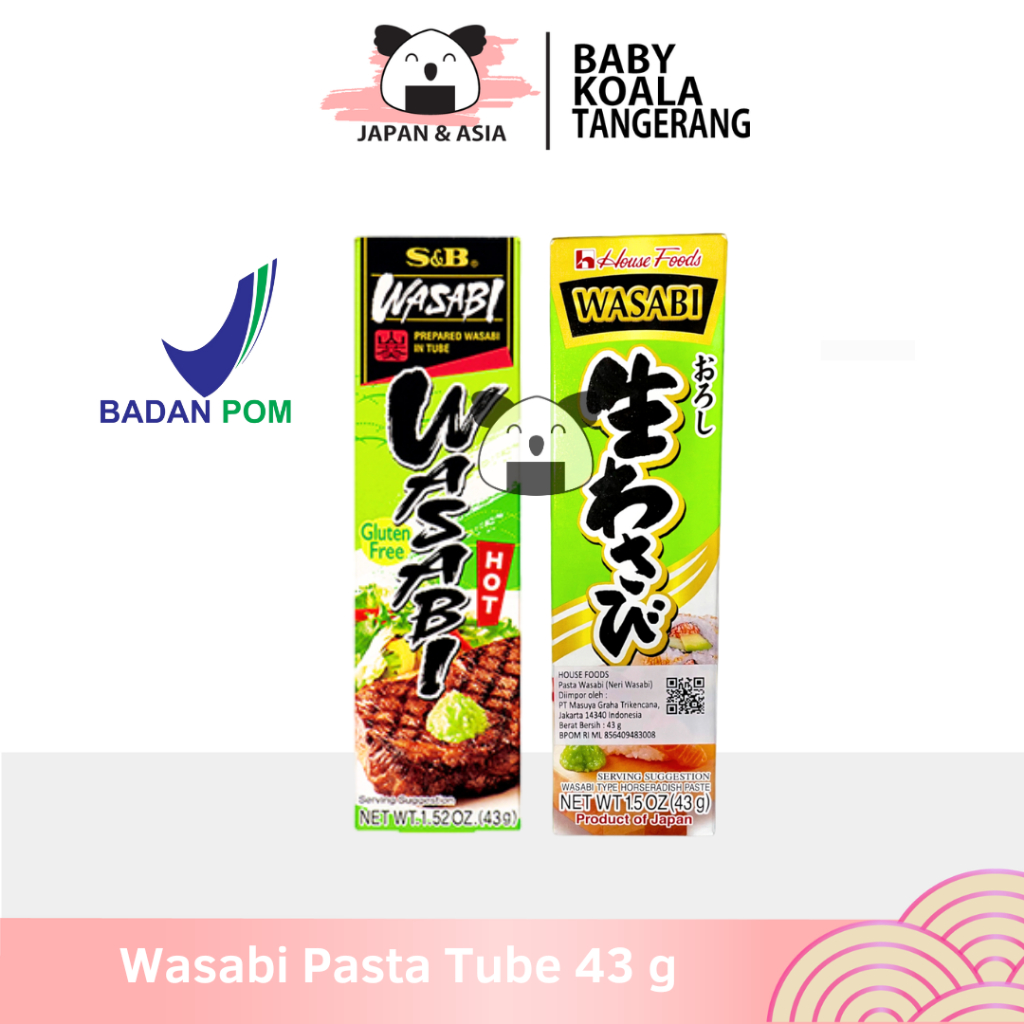 

HOUSE dan S&B Wasabi Paste Tube Pasta Wasabi 43 g │ Horseradish Import for Sashimi- BKT