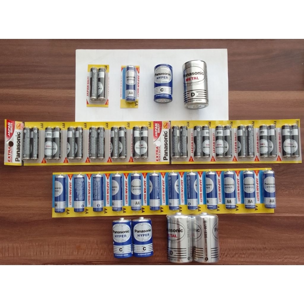 Panasonic Baterai AAA (A3)/ Baterai AA (A2)/ Baterai Tipe C (tanggung)/ Baterai Tipe D (besar)