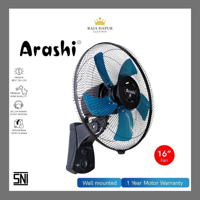 Kipas Angin Arashi AR 228 PWF 16" XFLOW / Kipas Angin Dinding Arashi - RDE