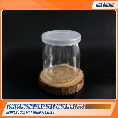 Toples Jar Kaca Puding 200ml Tutup Plastik – Jar Puding, Dessert, Souvenir | Harga per Pcs