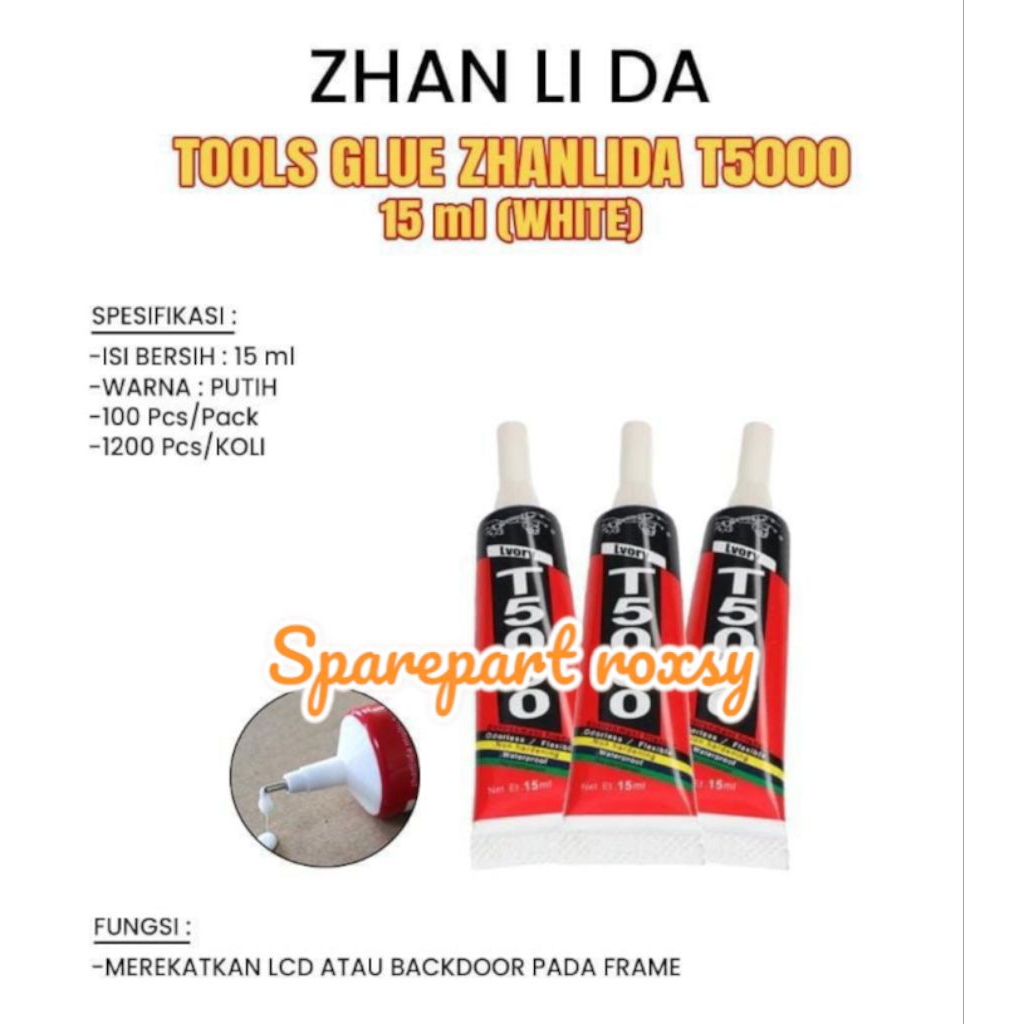 

LEM TOUCHSCREEN LCD ZHANLIDA T-5000 WHITE BERKUALITAS LEM LCD 15ML / 50ML / 110ML ORI