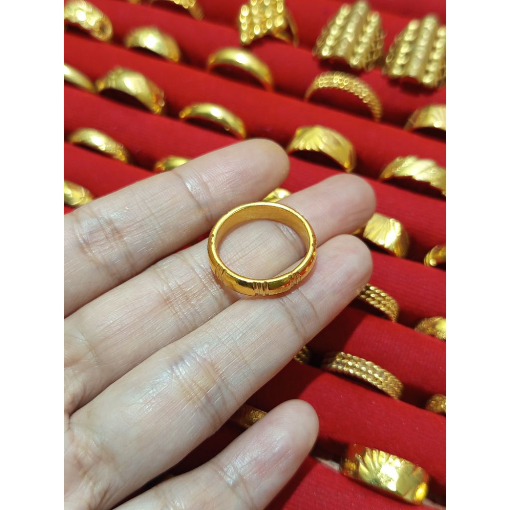 cincin koin tebu, sepuh emas 24k setara 5 gram