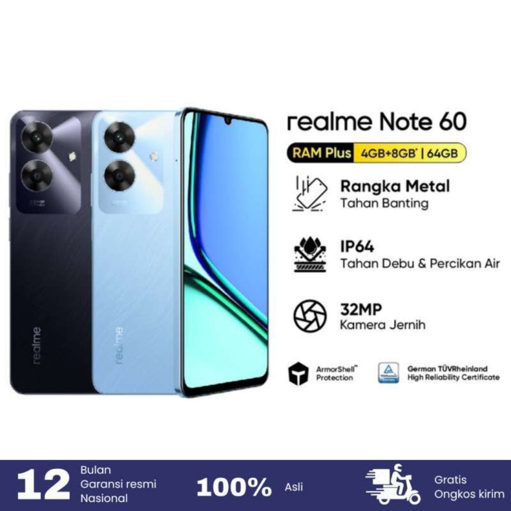 HP REALME NOTE 60 RAM 6/128 ( 6GB/128GB) GARANSI RESMI HP REALME NOTE 60 RAM 6/128 ( 6GB/128GB) GARA