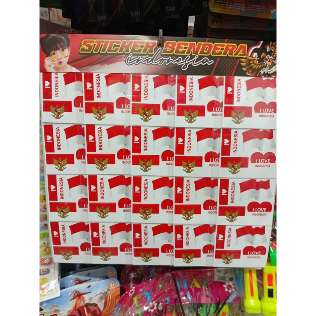 

Stiker isi 80pcspipi bendera merah putih 17an-custom desain
