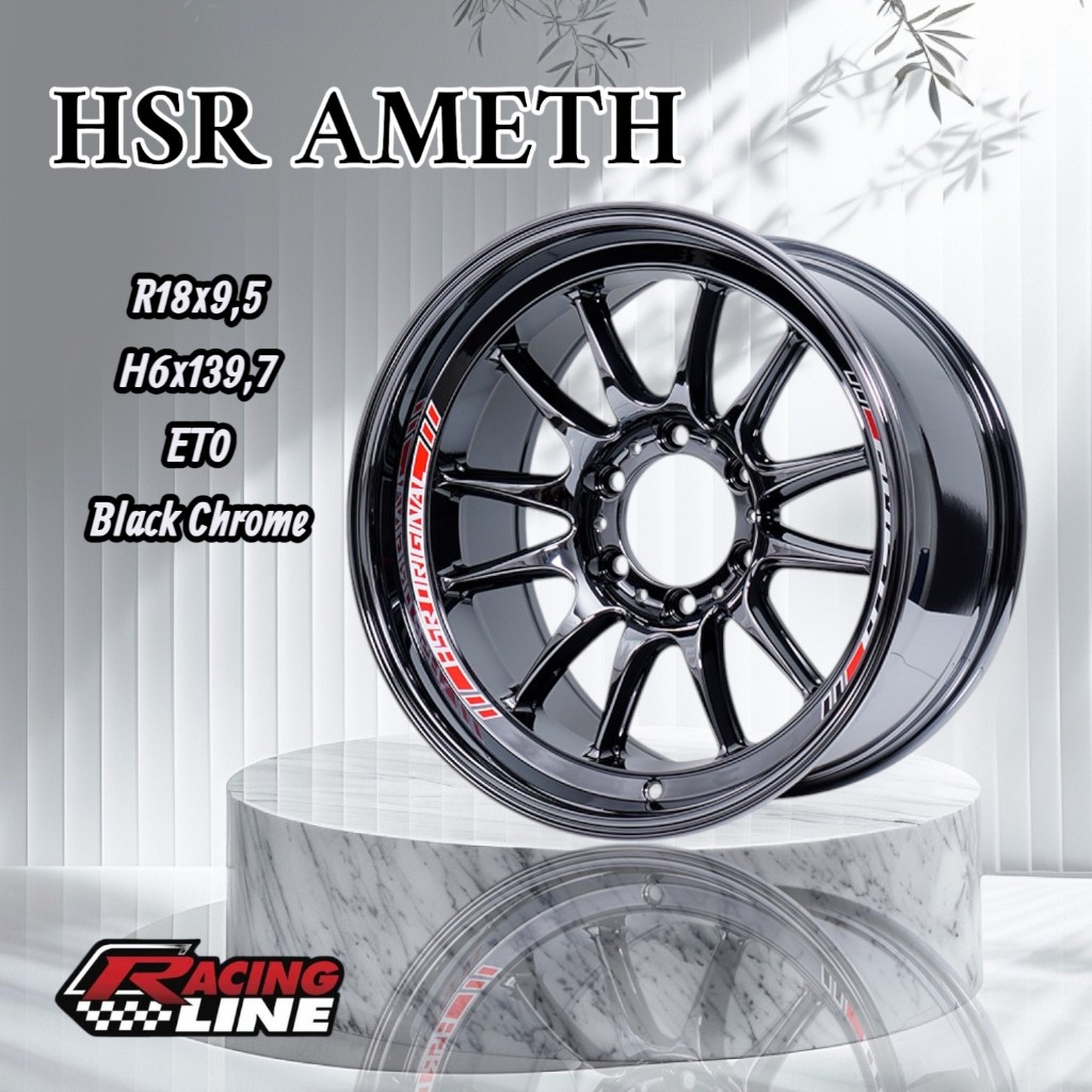 velg black chrome ring 18 hsr ameth untuk pajero fortuner dll