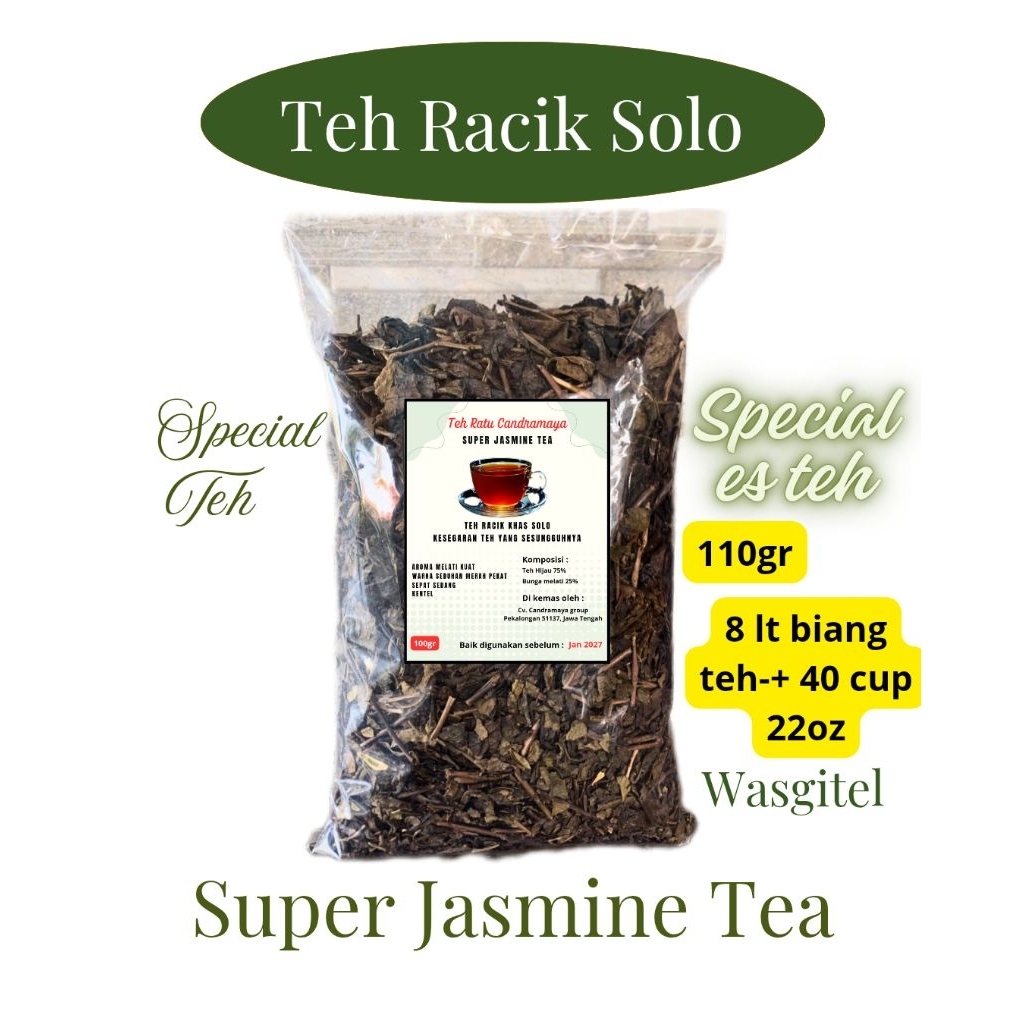 

Teh Hitam Jasmine Tea Racik Solo -Teh Ratu Candramaya 100 GR