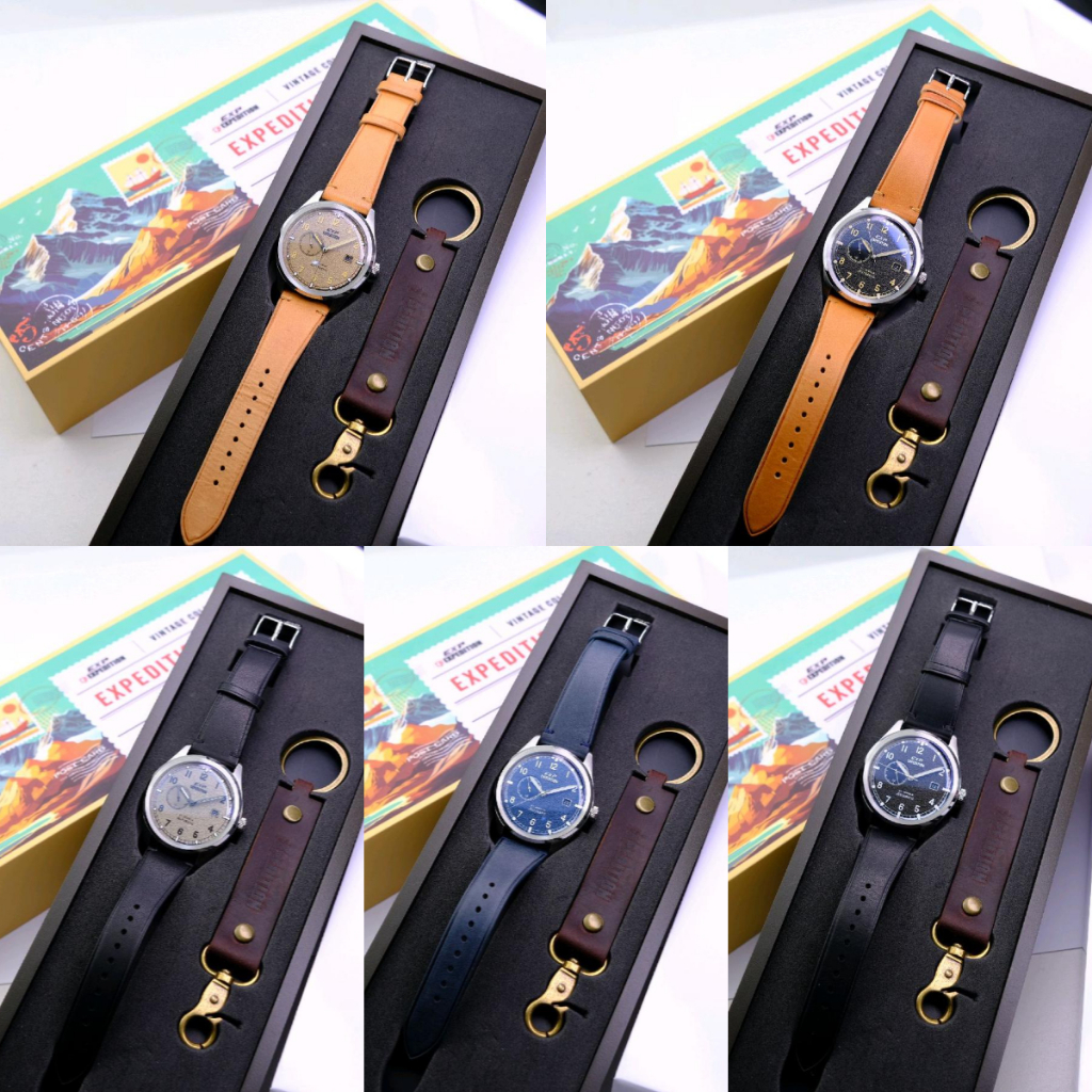 ORIGINAL Jam Tangan Pria Expedition E6864 / AC6864 Garansi 1 Tahun - Strap Kulit