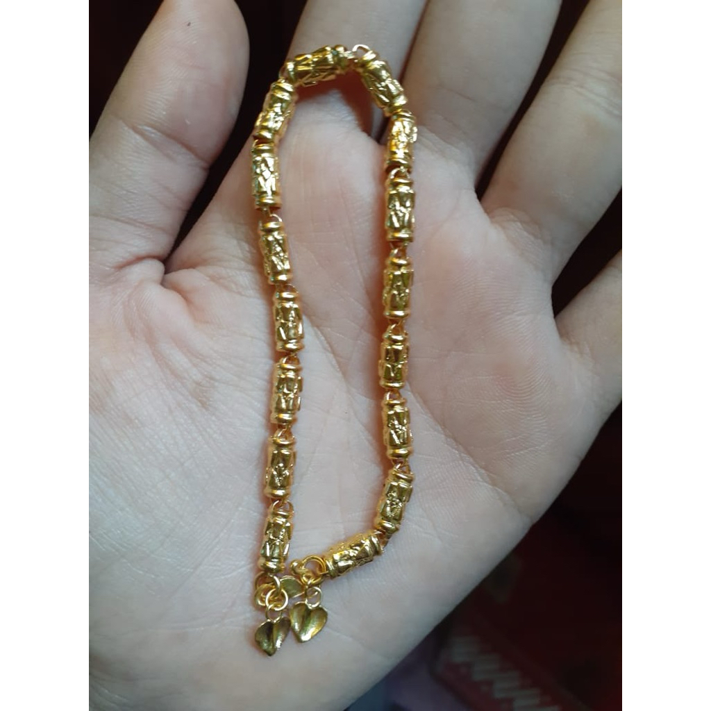 GELANG BAMBU SEPUH EMAS ASLI PERAK MURNI ASLI