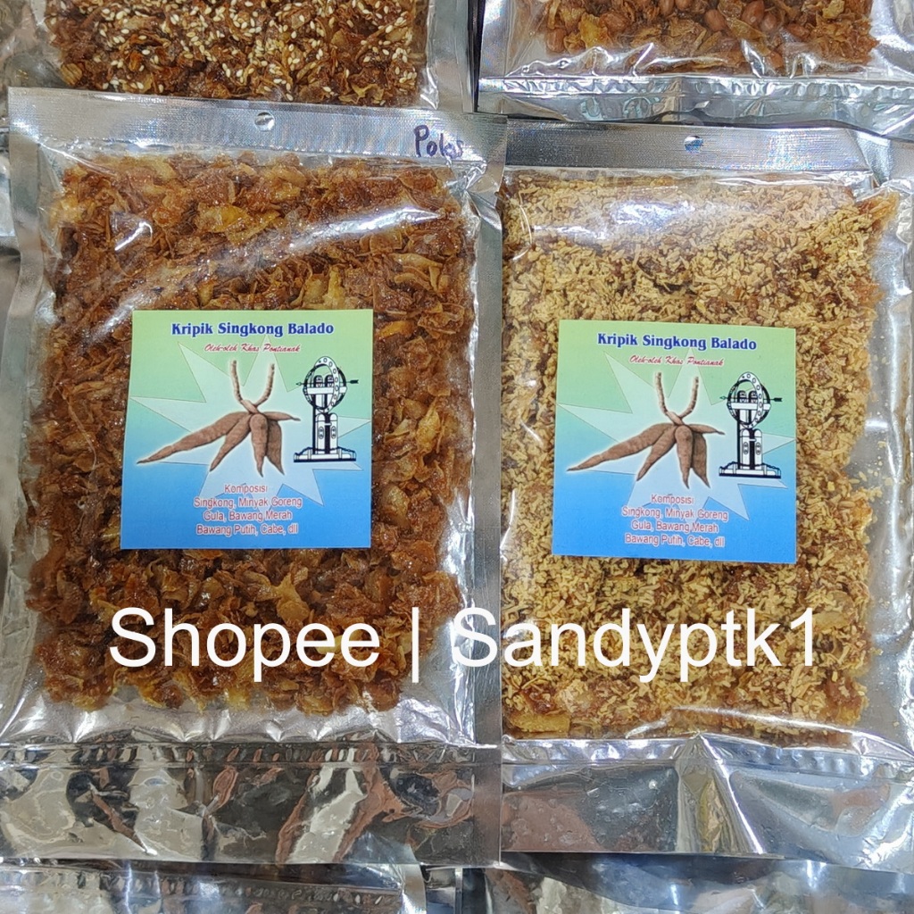 

Kripik Keripik Singkong Opak Balado Teri Pedas Manis Khas Pontianak 3 Pilihan Rasa Kacang - Wijen - Keju
