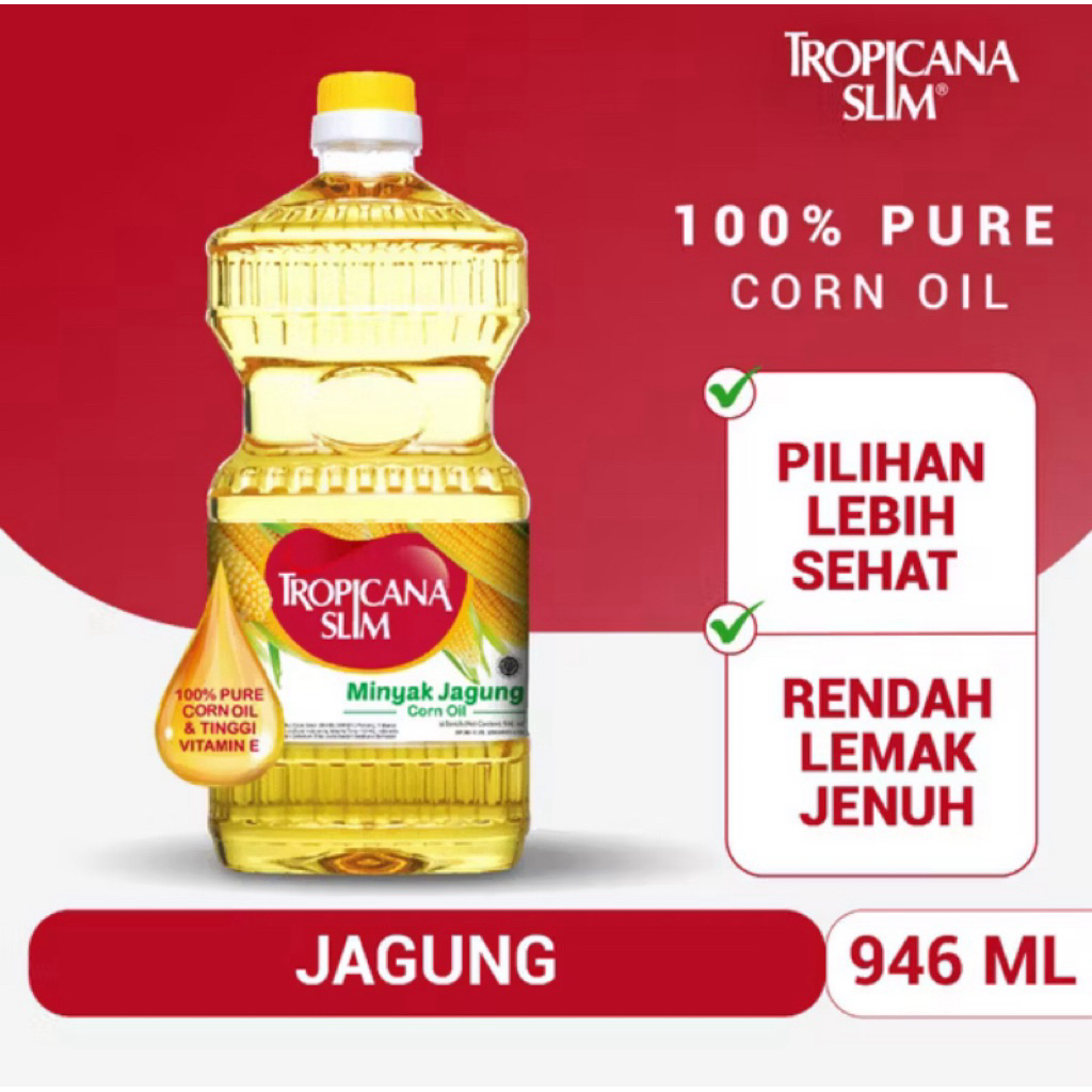 

Tropicana Slim Minyak Jagung 946ml – 100% Murni, Lebih Sehat untuk Keluarga