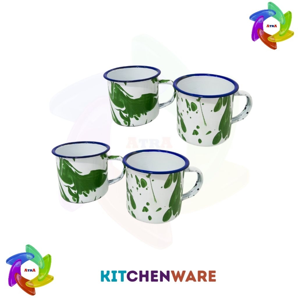 Mug Stainless Lurik Blurik Cangkir Jadul Kopi 7 cm