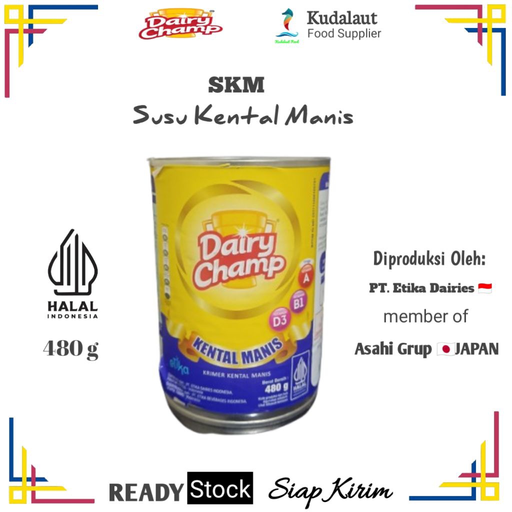 

SKM Susu Kental Manis Dairy Champ; kemasan kaleng; 480g