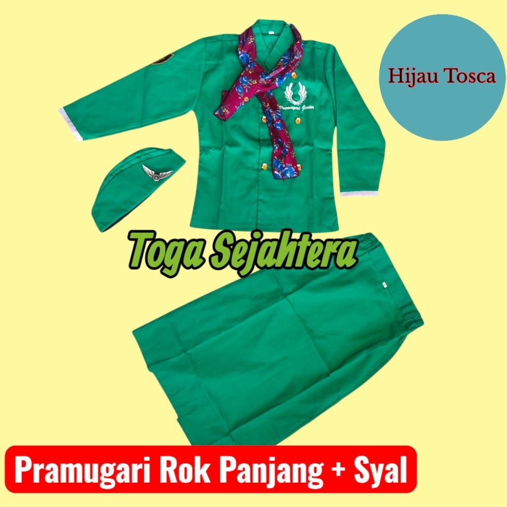 NEW Baju Profesi ANAK PRAMUGARI (premium) / Pramugari Hijab / Rok Panjang Warna TOSCA