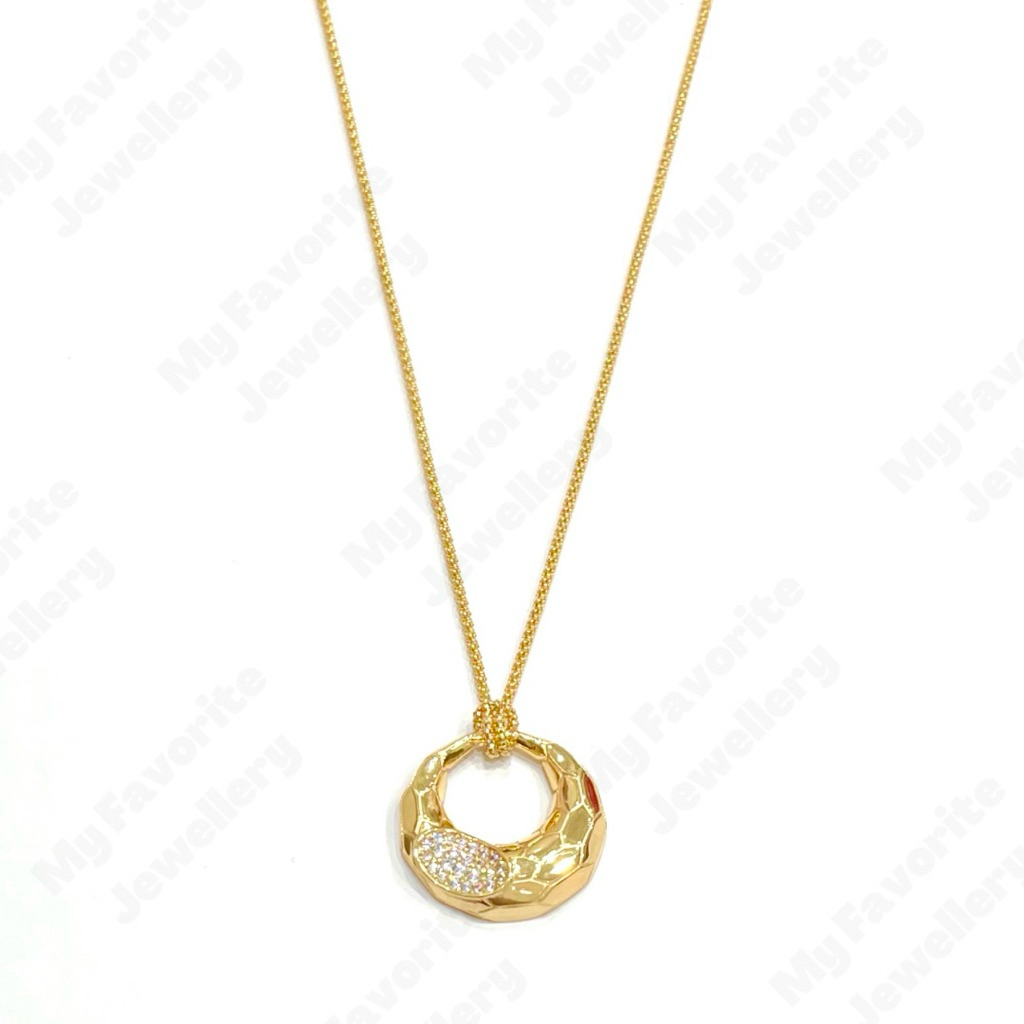 Kalung Mainan Bulat Permata Sangat Mewah Untuk Acara Emas Asli Kadar 700