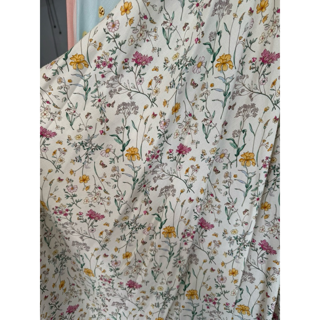 kain katun rayon viscose-motif kembang amena-kain meteran