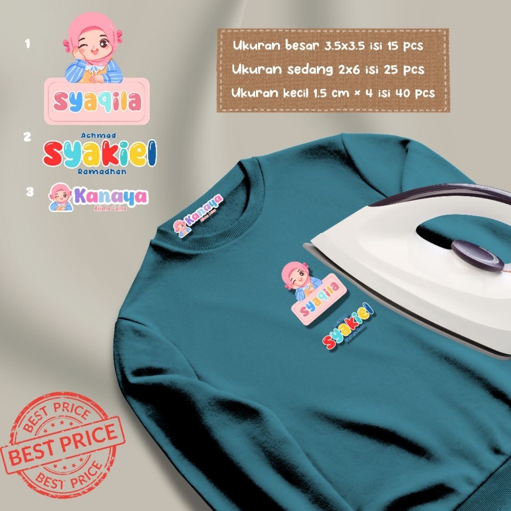 

Sticker Baju Menandai Baju seragam Anak -anak agar tidak tertukar