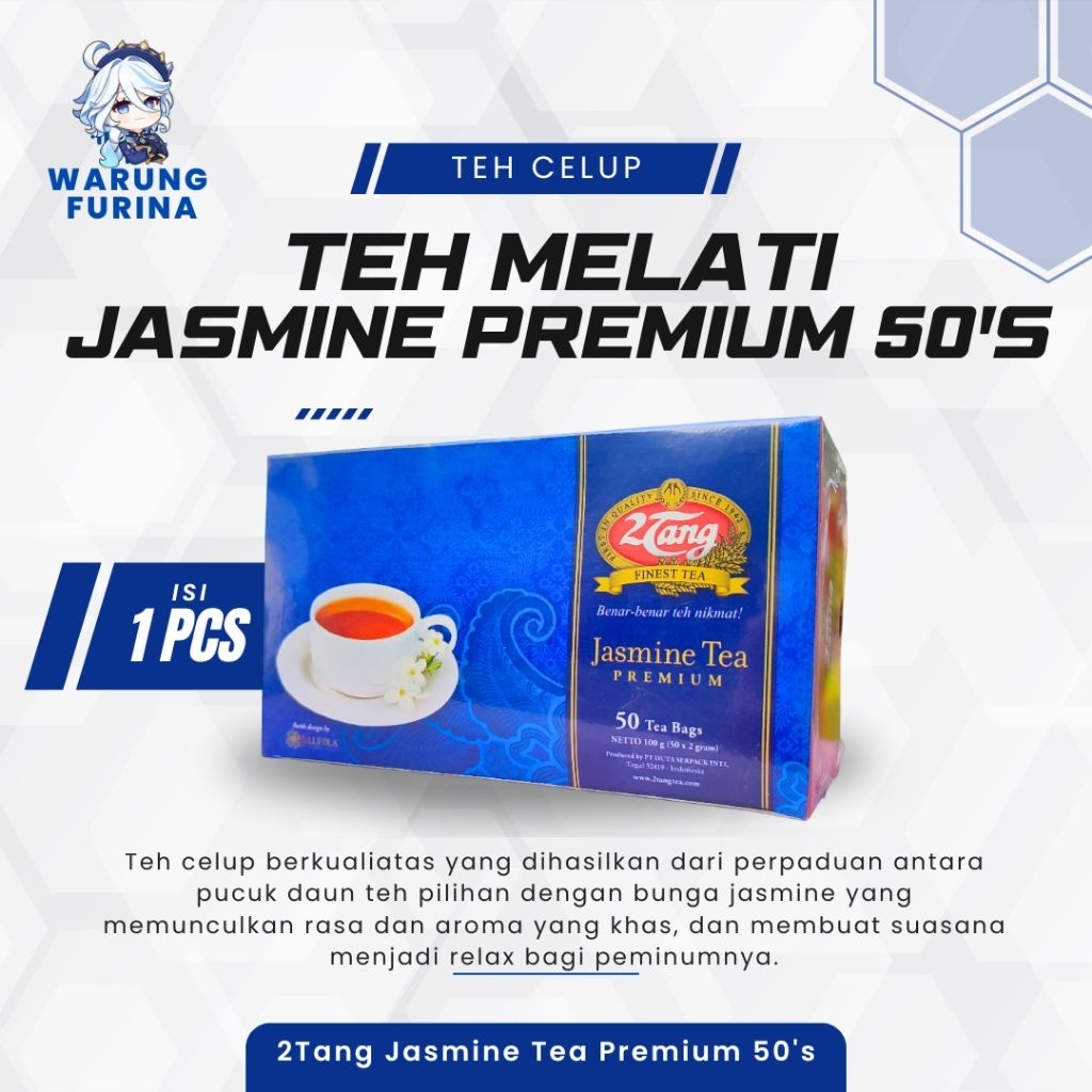 

Teh Melati 2Tang Teh Celup Jasmine Premium 100gr isi 50 teabag