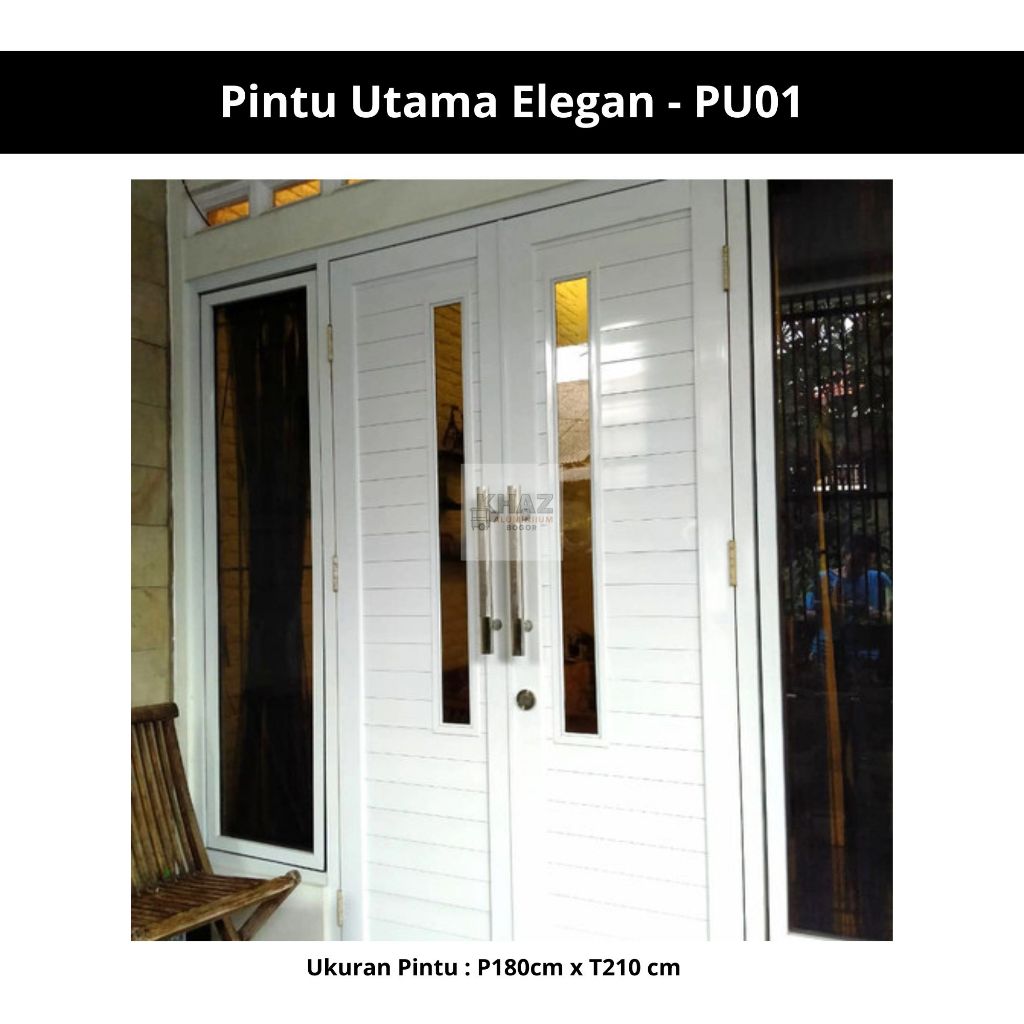 Pintu Utama Alumunium / Pintu Minimalist / Pintu Utama Elegan PU01