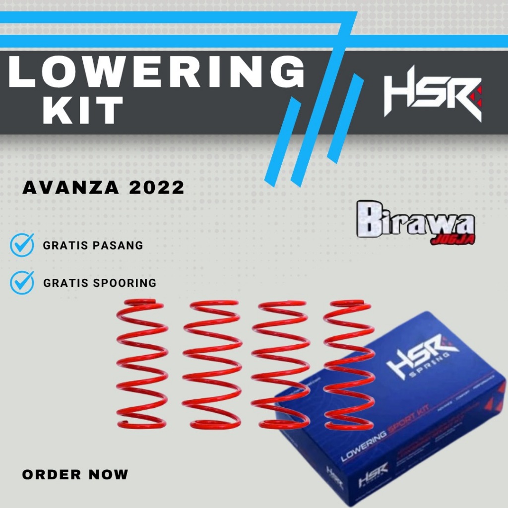 HSR Spring Lowering Kit Toyota Avanza 2022 Per Ceper Mobil New Avanza/Veloz 2022