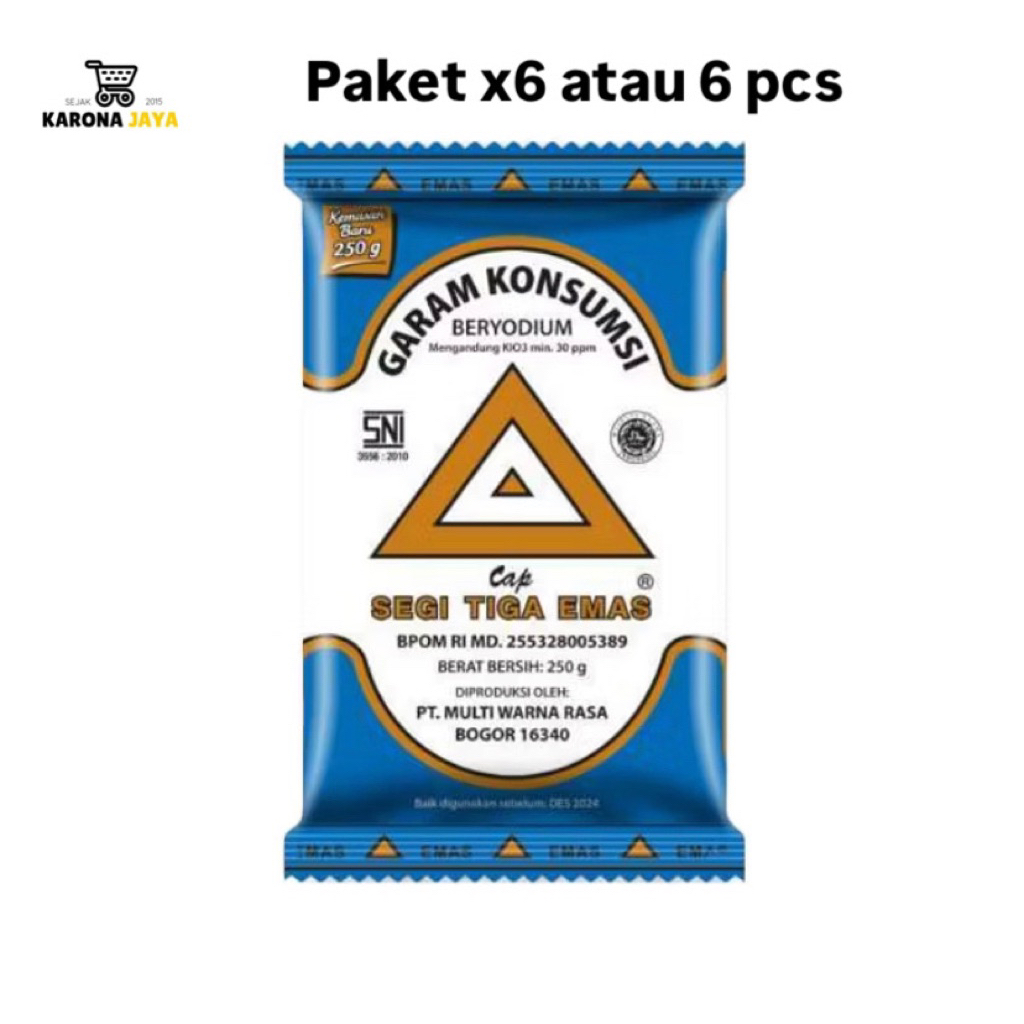 

Garam Cap Segitiga Emas 250gr [6 Pcs]