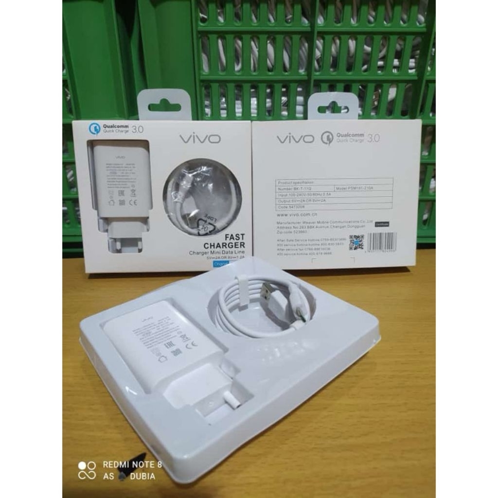 charger brand Vivo Q.3 fast charging+packing kotak import bagus Y15 Y12 Y17 Y20 Y20S Y02