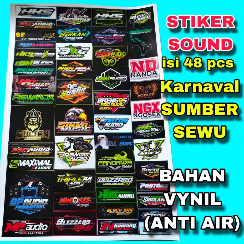 

STIKER SOUND ISI 48 PCS BAHAN ANTI AIR